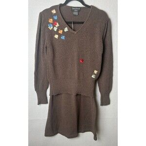VTG 60s 70s James Kenrob By Dalton Sweater Skirt Mod Preppy MCM Academia 10/12